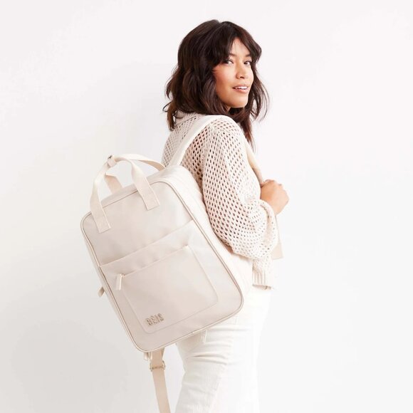 NWT BEIS The Expandable Backpack in Beige - Picture 1 of 9